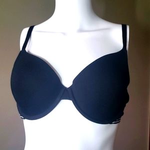 Xhilaration Cotton Underwire T-Shirt Black & White Bra & J Hook Size 38C